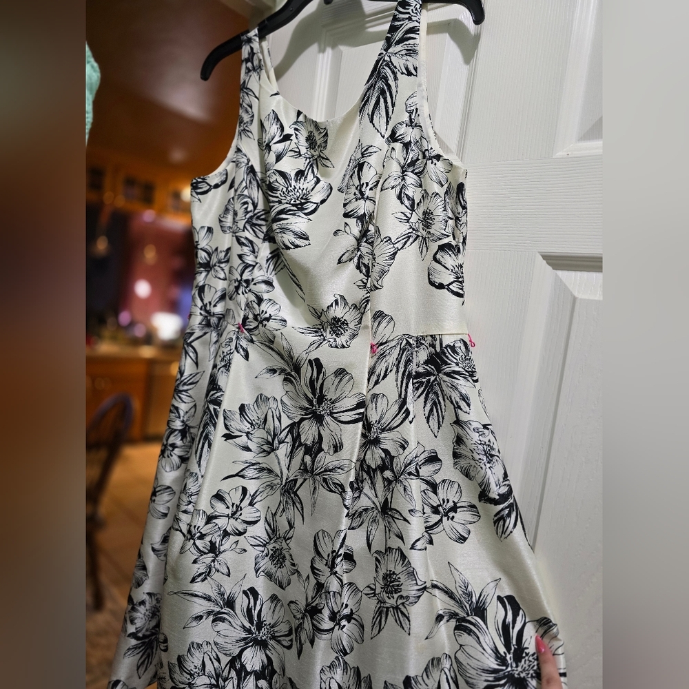Jessica Howard Floral Black and White Dress